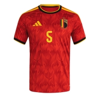 Koszulka piłkarska Belgia Maxim De Cuyper #5 Strój Domowy MŚ 2026 tanio Krótki Rękaw